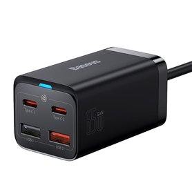 Baseus Travel Charger GaN3 Pro Quick Wall Charger C+C+U, PD3.0, QC4.0 +, AFC, FCP, SCP, PPS, MTK, (with Type C - Type C Cable 1m