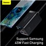 Baseus Travel Charger GaN3 Pro Quick Wall Charger C+C+U, PD3.0, QC4.0 +, AFC, FCP, SCP, PPS, MTK, (with Type C - Type C Cable 1m