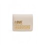 Love Moschino Portefeuille uni beige avec fermeture à clip - Portefeuilles, Beige