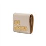 Love Moschino Portefeuille uni beige avec fermeture à clip - Portefeuilles, Beige