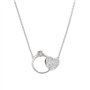 Amen Collier Solitaire et cœur en Argent avec zircons, Medium, Argent Sterling, Zircon