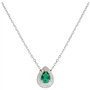 Amen Collier Goutte d'amour en Argent avec Zircons, Medium, Argent Sterling, Zircon