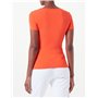 Love Moschino Stretch Cotton Jersey with Logo Patch Print T-Shirt, Orange, 46 Femme