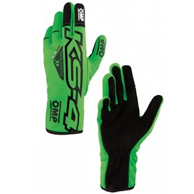 Ompracing Gants Omp Kart KS-4, Vert Fluo/Noir, Taille S
