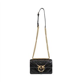 Pinko Sac love one mini bandoulière chevron brillant 100074 A1UR Z99Q noir, Noir