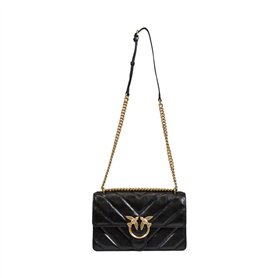 Pinko Sac love one classic bandoulière chevron brillant 100941 A1UR Z99Q noir, Noir