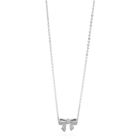 plaqué rhodium Collier en laiton avec arc et zircone cubique blanc Brosway BEE02