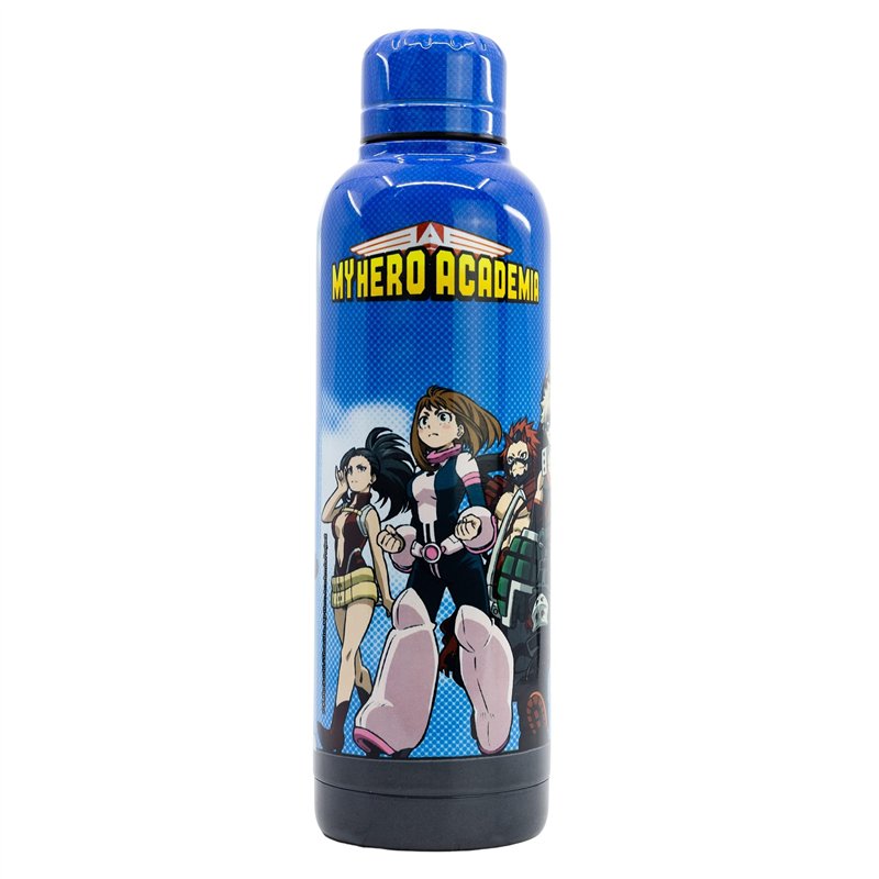 Stor My Hero Academia - Bouteille transportable en Acier Inoxydable - Gourde réutilisable - Héros - Deku - All Might - Gris - 51