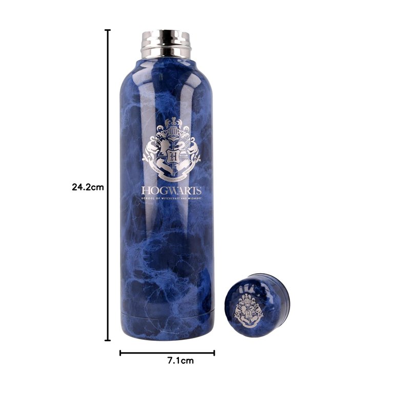 Image secondaire de Stor - Bouteille réutilisable et transportable 515 ml - Acier inoxydable - Motif Poudlard - Bleu