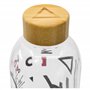 Stor Squid Game - Grande Bouteille en Verre - Réutilisable Jeu du Calamar - Bouteille transportable 1030 ML - Couvercle en Bambo