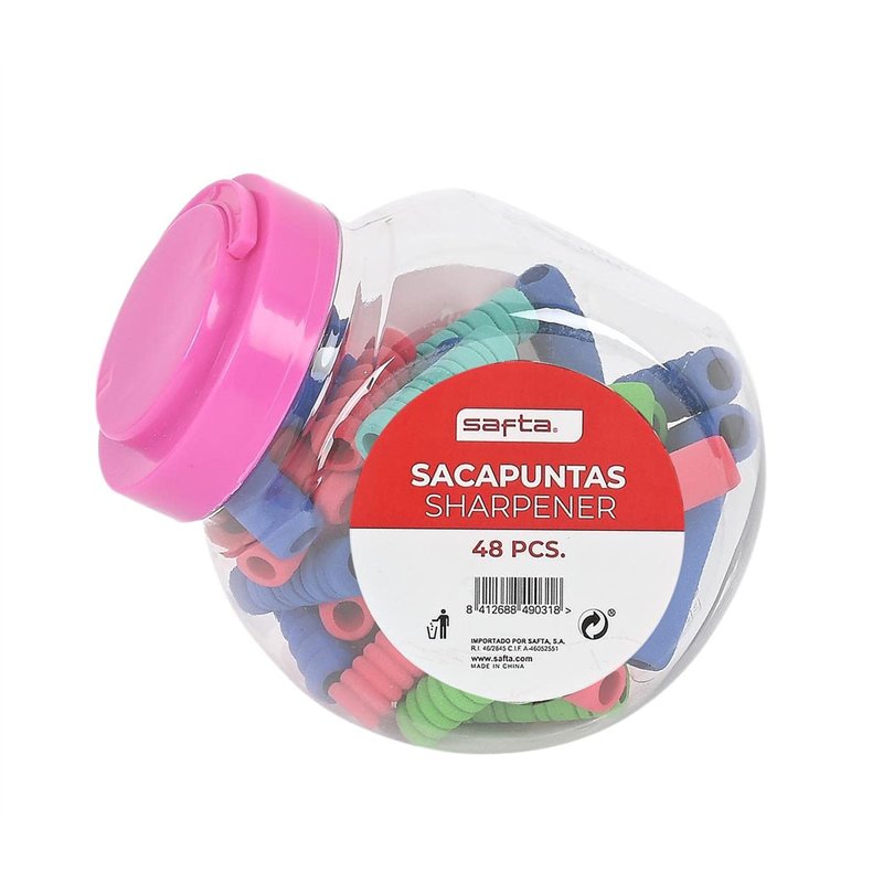 safta - Pot de 48 pièces. Adaptateur de crayon assortiment 10 x 12 x 10 cm, multicolore (3422051073)