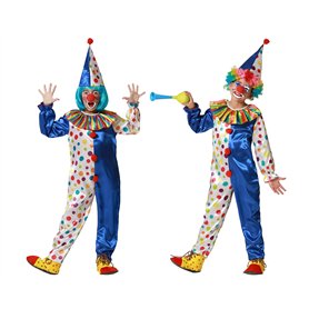 Atosa déguisement de clown unisexe bleu enfant 10 a 12 años