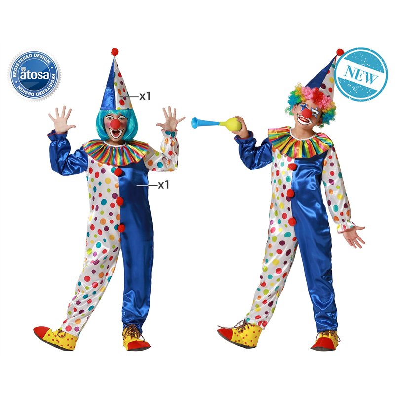 Image secondaire de Atosa déguisement de clown unisexe bleu enfant 10 a 12 años