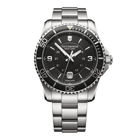 Victorinox Hommes Analogique-Numérique Quartz Montre avec Bracelet en Acier Inoxydable
