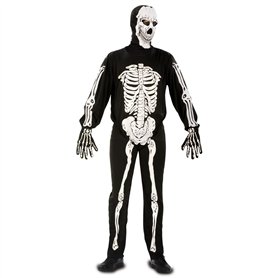 viving -90586 Déguisement squelette bourreau, combinaison et gants Taille XXXL Noir (1)