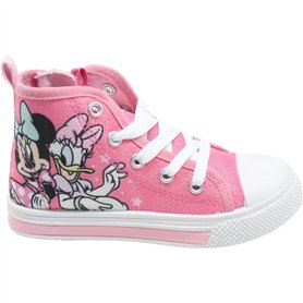 CERDÁ LIFE'S LITTLE MOMENTS Mixte Enfant | Zapatillas Minnie Loneta Altas Luces – 2-8 Años Antideslizante, Rose, 25 EU
