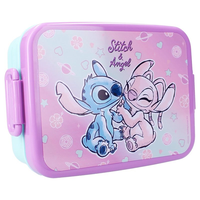 Vadobag STITCH ANGEL Boîte à goûter en plastique avec couvercle - dimensions 16x13x5cm DISNEY Original Lilo et Stitch