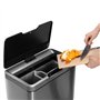 EKO Recycle Mirage Poubelle Métal Inox 27 x 46 x 65,5 cm 20+20 litres
