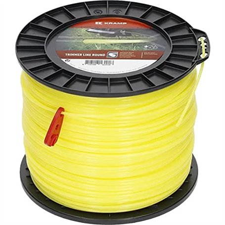 Kramp Fil de rechange pour débroussailleuse - 2,4 mm - 180 m - Rond - Jaune