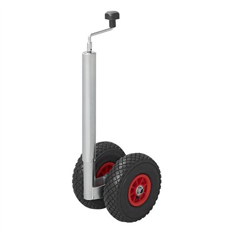 ProPlus 341508 Roue Jockey Double Jante Plastique avec Pneu d'Aire, 260x85 mm, 48 mm, Metal/Noir