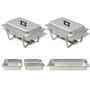 vidaXL Ensemble de chauffe-plats 2 pcs Acier inoxydable