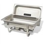 vidaXL Ensemble de chauffe-plats 2 pcs Acier inoxydable