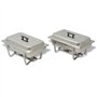 vidaXL Ensemble de chauffe-plats 2 pcs Acier inoxydable