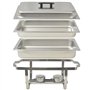vidaXL Ensemble de chauffe-plats 2 pcs Acier inoxydable