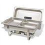 vidaXL Ensemble de chauffe-plats 2 pcs Acier inoxydable