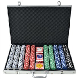vidaXL Jeu de Poker avec 1000 jetons Aluminium