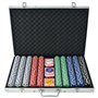 vidaXL Jeu de Poker avec 1000 jetons Aluminium