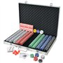 vidaXL Jeu de Poker avec 1000 jetons Aluminium