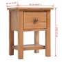 vidaXL Table de Chevet Chêne Massif 36 x 30 x 47 cm Marron