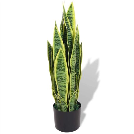 vidaXL Plante Artificielle et Pot Sansevière Décoration d'Intérieur 65 cm Vert