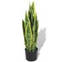 vidaXL Plante Artificielle et Pot Sansevière Décoration d'Intérieur 65 cm Vert