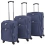 vidaXL Jeu de valises souples 3 pcs Bleu marine