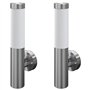 2 appliques murales cylindriques en acier inoxydable