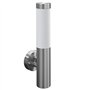 2 appliques murales cylindriques en acier inoxydable
