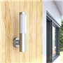 2 appliques murales cylindriques en acier inoxydable