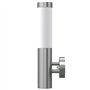2 appliques murales cylindriques en acier inoxydable