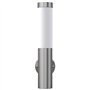 2 appliques murales cylindriques en acier inoxydable
