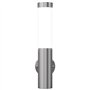 2 appliques murales cylindriques en acier inoxydable