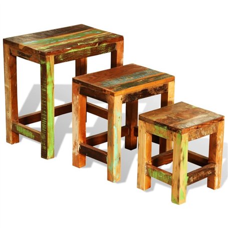 Set de 3 Tables Basses gigognes Antique Vintage