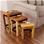 Set de 3 Tables Basses gigognes Antique Vintage