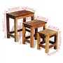 Set de 3 Tables Basses gigognes Antique Vintage