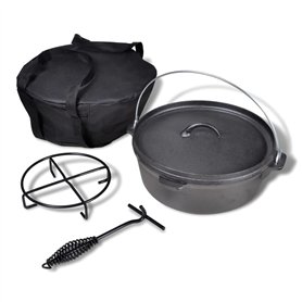 vidaXL Four néerlandais avec Accessoires Inclus 5,6 L Pot Casserole pour Camping