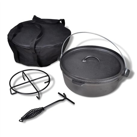 vidaXL Four néerlandais avec Accessoires Inclus 5,6 L Pot Casserole pour Camping
