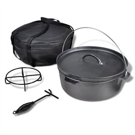 vidaXL Four Néerlandais avec Accessoires Inclus 11,3 L Casserole Camping