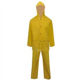 vidaXL Imperméable Robuste 2 pièces avec Capuchon et Salopette Jaune M pour randonnée