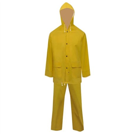 vidaXL Imperméable Robuste 2 pièces avec Capuchon et Salopette Jaune M pour randonnée